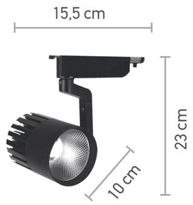 InLight Σποτ Ράγας Μαύρο LED 30W 3000K D:10cmX23cm (T00101-BL)