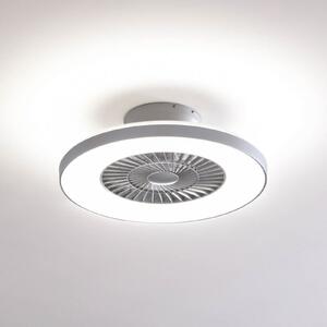 Lindby Smart LED ανεμιστήρας οροφής Paavo, ασημί, αθόρυβος, Tuya, ρυθμιζόμενος, Γκρι, Σαλόνι / τραπεζαρία, Πλαστικό, σύγχρονο