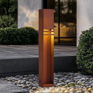 Lucande LED φωτιστικό διαδρόμου Oxido, χρώμα σκουριάς, ύψος 80 cm, IP44, Καφέ / Σκουριάς, Μέταλλο, σύγχρονο