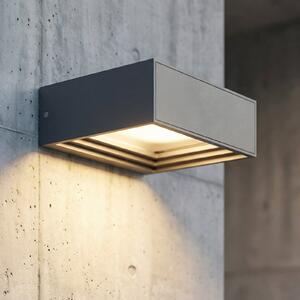 Lucande LED απλίκα Ashkan, ανθρακί, IP65, Γκρι, Μέταλλο, σύγχρονο