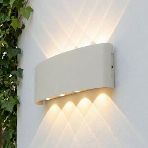 Lindby LED εξωτερικός φωτισμός τοίχου Ithan, 5 φτερά, λευκό, 27cm, Λευκό, Αλουμίνιο, σύγχρονο