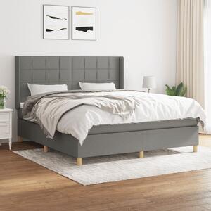 VidaXL Κρεβάτι Boxspring με Στρώμα Σκούρο Γκρι 160x200 εκ Υφασμάτινο