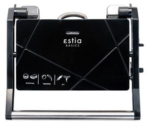 ESTIA ΣΑΝΤΟΥΙΤΣΙΕΡΑ ΓΚΡΙΛΙΕΡΑ BLACK PLUS 2 ΘΕΣΕΩΝ 1000w ΜΕ ΛΕΙΤΟΥΡΓΙΑ ΑΝΟΙΓΜΑΤΟΣ 180º ΜΑΥΡΗ