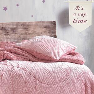 Διακοσμητική Μαξιλαροθήκη Fleece Με Γουνάκι (50x50) Rythmos Lotus Pink