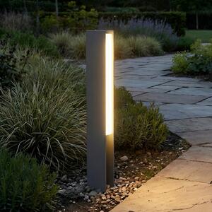 Lucande LED-Sockelleuchte Teerk, ύψος 50 cm, ανθρακί, IP65, Μαύρο, Αλουμίνιο, σύγχρονο