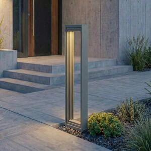 Lucande LED φωτιστικό διαδρόμου Ashkan, ύψος 60 cm, ανθρακί, IP65, Γκρι, Μέταλλο, σύγχρονο