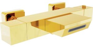 Mexen Cube θερμοστατική βρύση μπανιέρας, χρυσή - 77360-50