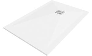 Mexen Stone+ ορθογώνιος ντουζιέρα από σύνθετο υλικό 80 x 70 cm, λευκός - 44107080