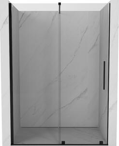 Mexen Velar συρόμενες πόρτες ντους 130 cm, διάφανες, μαύρες - 871-130-000-01-70