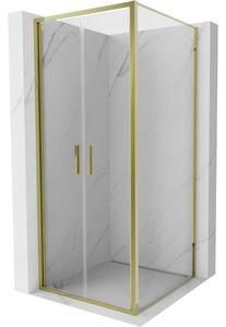 Mexen Exo καμπίνα ντουζιέρας ανοιγόμενη 90 x 90 cm, διάφανη, χρυσή - 814-090-090-50-00