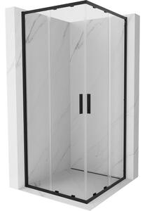 Mexen Exo τετράγωνη συρόμενη καμπίνα ντους 80 x 80 cm, διαφανής, μαύρη
