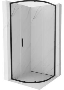 Mexen Exo καμπίνα ντους ημικυκλική συρόμενη 80 x 80 cm, διαφανής, μαύρη