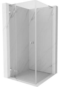 Mexen Lunar L ντουζιέρα ανοιγόμενη αριστερή 80 x 80 cm, διαφανές, χρώμιο