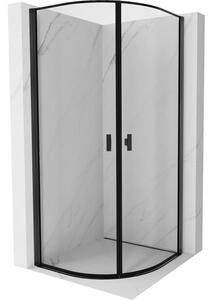 Mexen Mist καμπίνα ντους ημικυκλική ανοιγόμενη 70 x 70 cm, μαύρο πλαίσιο, μαύρο