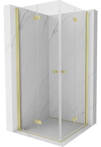 Mexen Mist-F Διπλή πτυσσόμενη καμπίνα ντους 80 x 80 cm, διάφανη, βουρτσισμένο