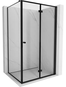 Mexen Mist-F πτυσσόμενο δεξί ντους 120 x 80 cm, μαύρο πλαίσιο, μαύρο - 8A6T-120-080-70-70-P