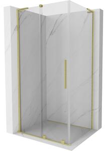 Mexen Velar L συρόμενη καμπίνα ντους 110 x 90 cm, διαφανής, χρυσή βουρτσισμένη
