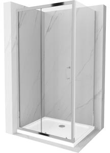 Mexen Apia συρόμενη καμπίνα ντους 110 x 80 cm, διάφανη, χρώμιο + επίπεδη βάση