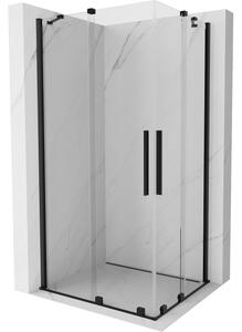 Mexen Velar Διπλή συρόμενη καμπίνα ντους 90 x 80 cm, διάφανη, μαύρη - 871-090-080-02-70