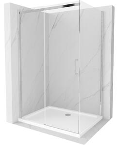 Mexen Omega συρόμενη καμπίνα ντους 100 x 80 cm, διάφανο, χρώμιο + ντουζιέρα Flat