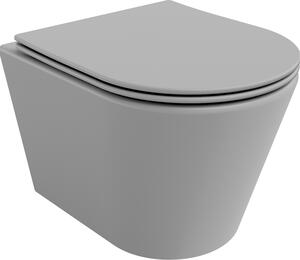 Mexen Rico λεκάνη τουαλέτας Rimless με αργά κλείσιμο slim, duroplast, ανοιχτό γκρι