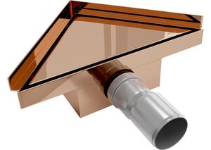 Mexen Flat-T M13 τριγωνικό δάπεδο αποστράγγισης 20 x 20 cm, ροζ χρυσό - 1610320