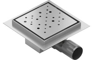 Mexen Flat-Q Τετράγωνος απορροφητήρας δαπέδου M12 15 x 15 εκ., ανοξείδωτο ατσάλι