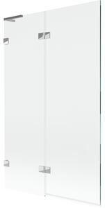 Mexen Lunar L δίφυλλη αριστερή μπανιέρα 110 x 150 cm, διάφανη, χρώμιο - 897L-110-100-01-00-L