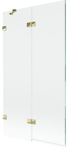 Mexen Lunar παραβάν μπάνιου 2 πτερύγια αριστερό 100 x 150 cm, διάφανο, χρυσό