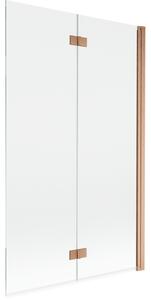 Mexen Mist δίφυλλη δεξιά παραβάν μπάνιου 110 x 150 cm, διαφανής, χάλκινη