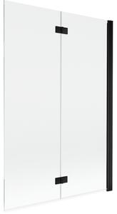 Mexen Mist παραβάν μπανιέρας 2-πτυχωτό δεξί 120 x 150 εκ., διαφανές, μαύρο
