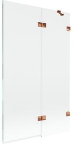 Mexen Lunar παραβάν μπανιέρας 2-πτερυγίων δεξί 110 x 150 cm, διαφανές, ροζ χρυσό