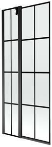 Mexen Flip διπλή πτυσσόμενη καμπίνα ντους 80 x 150 cm, μαύρο πλέγμα, μαύρο