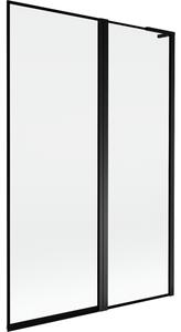 Mexen Mist L δίφυλλο παραβάν μπάνιου δεξί 120 x 150 cm, μαύρο πλαίσιο, μαύρο