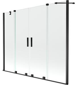 Mexen Velar Duo παραβάν μπανιέρας 2 πτυσσόμενα φύλλα 170 x 150 cm, διάφανο, μαύρο