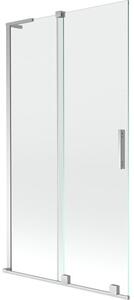 Mexen Velar L διπλό συρόμενο πάνελ μπανιέρας 100 x 150 εκ., διάφανο, χρώμιο