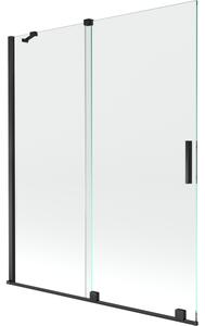Mexen Velar παραβάν μπάνιου 2-φυλλο συρόμενο 140 x 150 cm, διαφανές, μαύρο