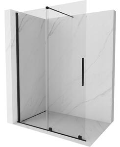 Mexen Velar Συρόμενη καμπίνα ντους Walk-in 130 x 200 εκ., διάφανη 8 χλστ., μαύρη