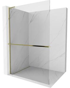 Mexen Kioto+ L καμπίνα ντους με ράφι Walk-in 65 x 200 cm, διάφανη, χρυσή - 800-065-123-50-00