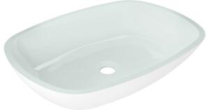 Mexen Araks γυάλινος νιπτήρας πάγκου 54 x 39 cm, λευκός - 24155430