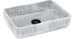 Mexen Akra γυάλινος νιπτήρας επιφάνειας 46 x 33 cm, διάφανος - 24024600