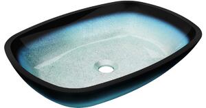 Mexen Araks γυάλινος νιπτήρας πάγκου 54 x 39 εκ., μπλε - 24155447