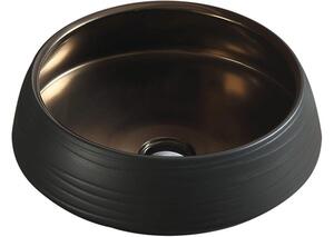 Mexen Ariana νιπτήρας επιτραπέζιος 43 x 43 cm, μαύρος/χρυσός - 22054366