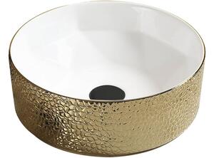 Mexen Clarisa νιπτήρας επιτραπέζιος 41 x 41 cm, λευκός/χρυσός - 22074153