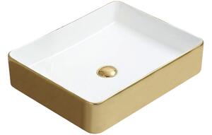 Mexen Estela νεροχύτης τοποθετημένος στον πάγκο 50 x 40 cm, λευκός/χρυσός - 22105053