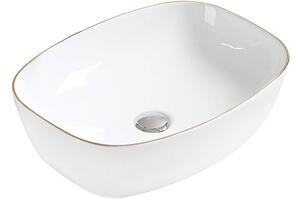 Mexen Lita νιπτήρας επιτραπέζιος 49 x 37 εκ., λευκός/χρυσός - 22124905