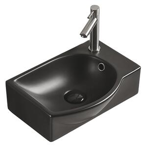 Mexen Mista νιπτήρας επιτραπέζιος αριστερός 40 x 28 εκ., μαύρος ματ - 22174085L