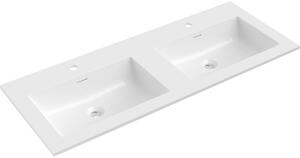 Mexen Otis διπλός εντοιχισμένος νιπτήρας 121 x 46,5 cm, λευκός γυαλιστερός
