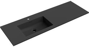Mexen Otis ενσωματωμένος νιπτήρας αριστερά 141 x 46,5 cm, μαύρο ματ - 25181471L