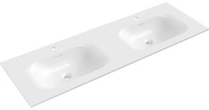 Mexen Vela διπλός εντοιχισμένος νιπτήρας 141 x 46,5 cm, λευκή γυαλιστερή - 25231400D
